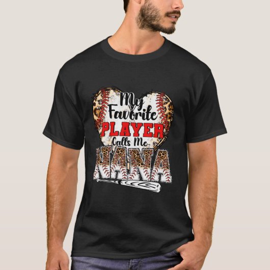 Mein Lieblingsspieler nennt mich Nana Baseball Leo T-Shirt (Vorderseite)