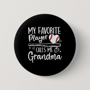 Mein Lieblingsspieler nennt mich Oma Baseball Herz Button