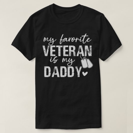 Mein Lieblingsveteran ist mein Daddy American Flag T-Shirt (Design vorne)