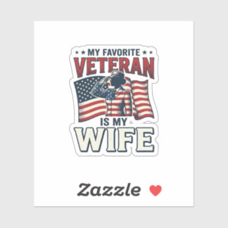 Mein Lieblingsveteran Ist Mein Frau Patriotisches  Aufkleber