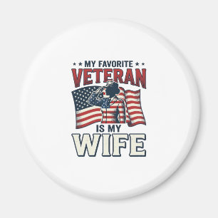 Mein Lieblingsveteran Ist Mein Frau Patriotisches Magnet