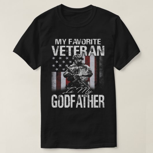 Mein Lieblingsveteran ist mein Pate USA Flag T-Shi T-Shirt (Design vorne)