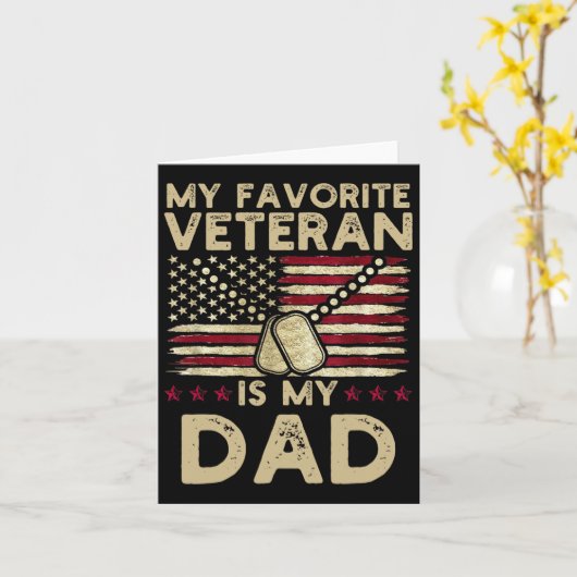 Mein Lieblingsveteran ist mein Vater Militärvetera Karte (Gelbe Blume)