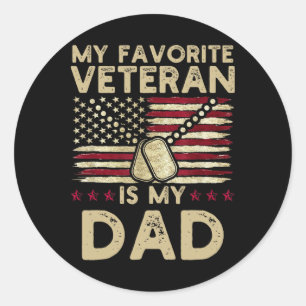 Mein Lieblingsveteran ist mein Vater Militärvetera Runder Aufkleber