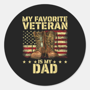 Mein Lieblingsveteran Ist Mein Vater Väter Veteran Runder Aufkleber