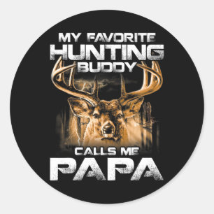 Mein liebster Jagdbuddy nennt mich Papa Runder Aufkleber