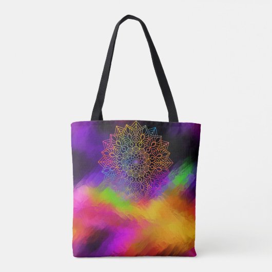 Mein Light Mandala Multi-Farb-Abstrakt Tasche (Rückseite)