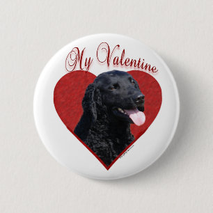 Mein locker beschichteter Retriever Valentine Button