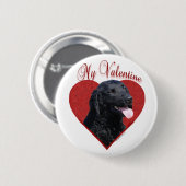 Mein locker beschichteter Retriever Valentine Button (Vorne & Hinten)