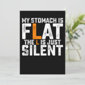 Mein Magen ist flach, das L ist einfach still Einladung (Stehend Vorderseite)