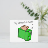 Mein Magen ist Toast Postkarte (Stehend Vorderseite)