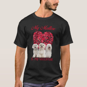 Mein Malteser ist mein Valentinhund Lover Valentin T-Shirt