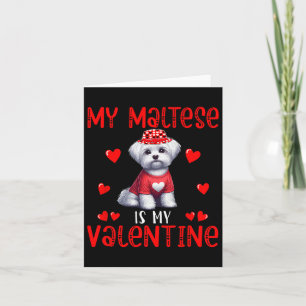 Mein Malteser ist mein Valentinsherzen-Kostüm Einz Karte