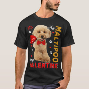 Mein Maltipoo ist mein Niedlicher Valentinhund, de T-Shirt