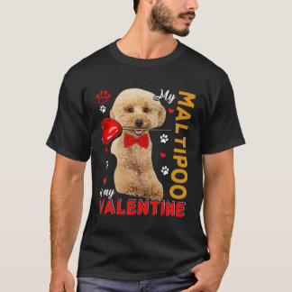 Mein Maltipoo ist mein Niedlicher Valentinhund, de T-Shirt