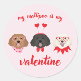 Mein Maltipoo ist mein Valentine Runder Aufkleber