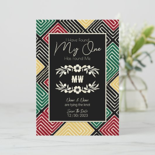 MEIN MANN hat mir eine afrikanische Hochzeit im St Save The Date (Stehend Vorderseite)