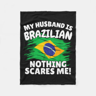 Mein Mann ist Brasilianer Lustiges Brasilien-Flag- Fleecedecke