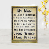 Mein Mann ist so Wertvoll wie ein Diamant Karte (Gelbe Blume)