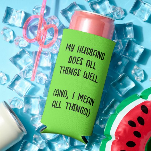 Mein Mann macht alles gut. Lindgrün Selters Dosenkühler (In Situ Sommer)