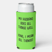 Mein Mann macht alles gut. Lindgrün Selters Dosenkühler (Seltzer Vorderseite)