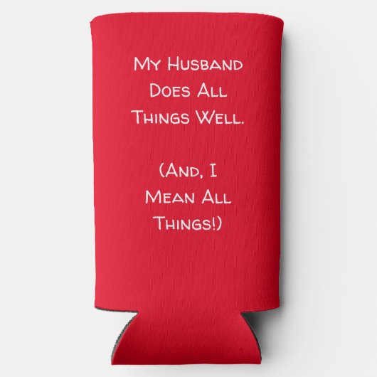 Mein Mann macht alles gut. Rot und Weiß Selters Dosenkühler (Rückseite)