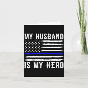 Mein Mann mein Held dünne blaue Linie Polizist w Karte