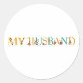 Mein Mann Runder Aufkleber (Vorderseite)