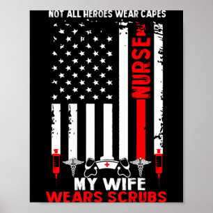Mein Mann trägt Arbeitskleidung amerikanische Flag Poster