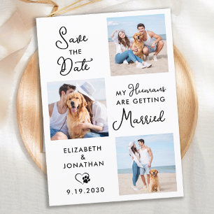 Mein Mensch heiratet einen 3 Foto Hund Save The Date