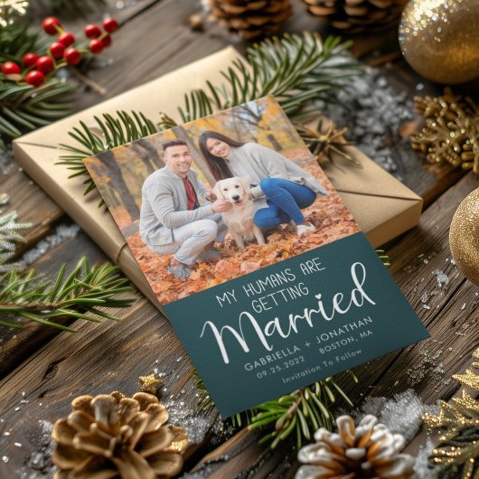 Mein Mensch heiratet Hund Foto grüne Hochzeit Save The Date