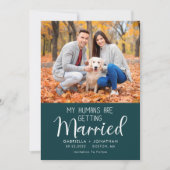 Mein Mensch heiratet Hund Foto grüne Hochzeit Save The Date (Vorderseite)