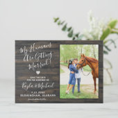 Mein Mensch heiratet rustikales Elchpferd Save The Date (Stehend Vorderseite)