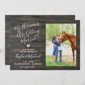 Mein Mensch heiratet rustikales Elchpferd Save The Date (Vorne/Hinten)