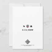 Mein Mensch wird geheiratet Foto Collage Hund Hoch Save The Date (Rückseite)