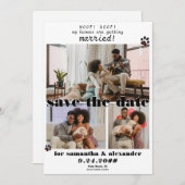 Mein Mensch wird geheiratet Foto Collage Hund Hoch Save The Date (Vorne/Hinten)