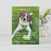 Mein menschliches Foto wird Save the Date geheirat Einladung (Stehend Vorderseite)