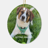 Mein menschliches Foto wird verheiratet, Verlobung Keramik Ornament (Links)