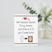 Mein Mini-Australischer Schäferhund Lieben Erdnuss Postkarte (Stehend Vorderseite)