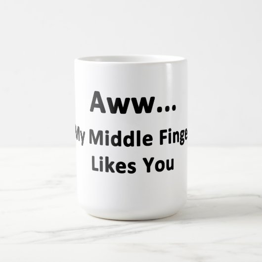 Mein Mittlerer Finger mag dich. Kaffeetasse (Mittel)