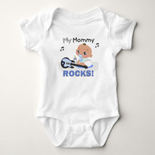 Mein Mommy Rocks Blue African Guitar Säugling Stra Baby Strampler