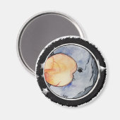 Mein Mond - Kind mit Aquarellfarbe Magnet (Vorderseite/Rückseite)