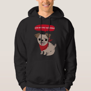 Mein Mops ist mein Valentine-Niedlicher Funny Mops Hoodie