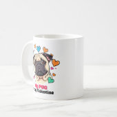 Mein Mops ist mein Valentinhund Niedlich Funny Kaffeetasse (Vorderseite Links)