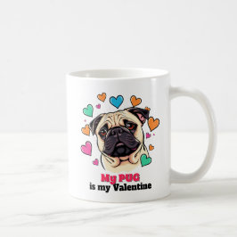 Mein Mops ist mein Valentinhund Niedlich Funny Kaffeetasse