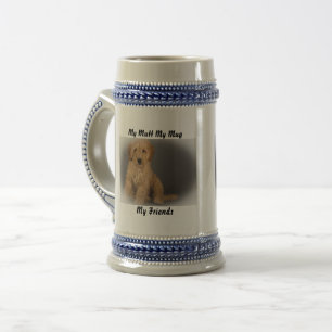 Mein Mops, meine Tasse, meine Freunde. Bierglas