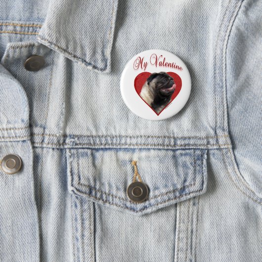 Mein Mops Valentine Button (Beispiel)