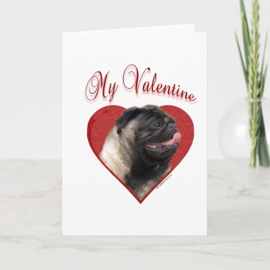 Mein Mops Valentine Feiertagskarte (Vorderseite)