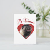 Mein Mops Valentine Feiertagspostkarte (Stehend Vorderseite)