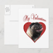 Mein Mops Valentine Feiertagspostkarte (Vorne/Hinten)